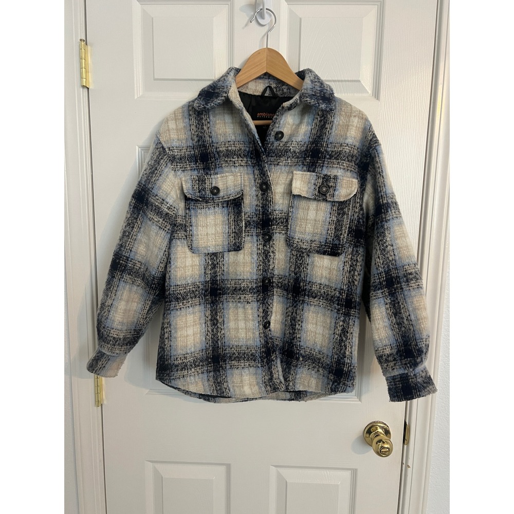 90s Grunge Plaid Shacket Oversized Jacket Ambiance Outerwear Small